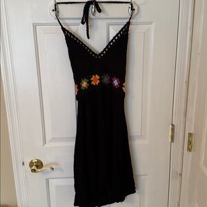 Crochet Halter Dress Boho Forest Fairy Indie size S/M